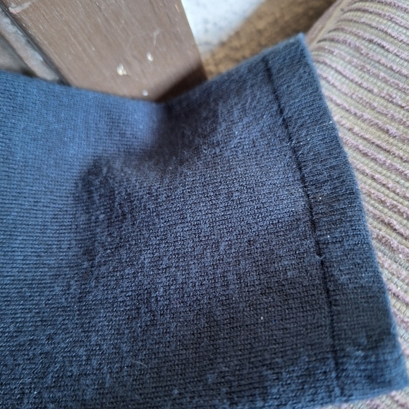 Venus Blue/Gold Sequin Collar Sweater SzL Long Sleeve Smooth Knit Classic - Picture 7 of 12